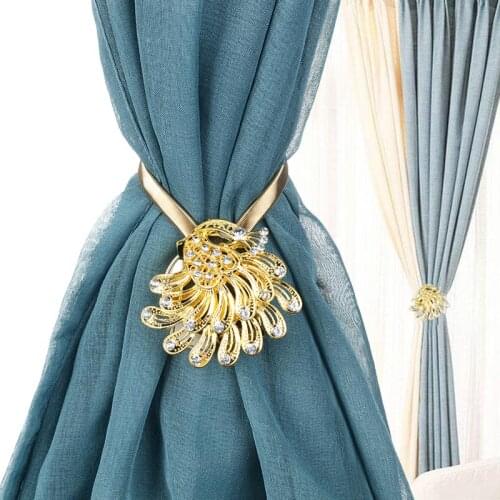 Magnetic Flower Curtain Tiebacks Clips Window Curtain Holdbacks for Home Office Living Room Bedroom Curtain Holder for Drapes