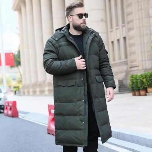 2019 New Mens Large size Stand collar Hooded jacket Winter Mens Long Knees Loose Xasual coat More size XL-8XL 9XL 10XL