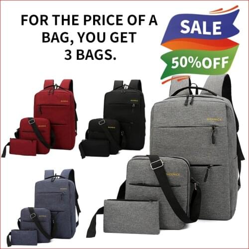 Mens and womens backpacks 2021 new 3 PCS USB backpack Business travel bag backpack computer bagmotorcycle