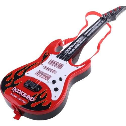 Music Electric Guitar 4 Strings Musical Instrument Educational Toy Kids Toy Gift