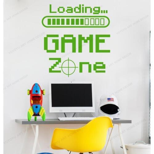 Game Is Loading Wall Sticker Game Zone Decal Playroom Decor Wall Stickers For Boys Teens Bedroom Game Wall Decor Mural WU345