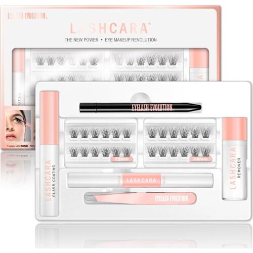 EASITENSION Natural Soft Dovetail Eyelash Extension 3d Makeup Premium Mink Individual Eyelash Bundles Cluster Lashes