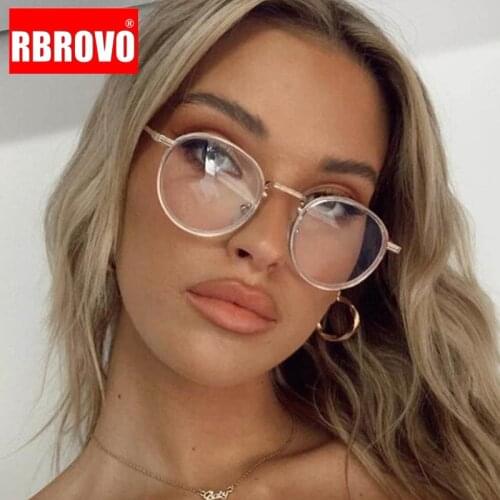 RBROVO Luxury Retro Eyeglasses Women Small Glasses Women Optical Womens Glasses Daily Myopia Nerd Round Glasses Frame Unisex