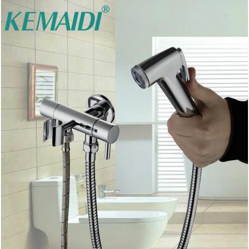 KEMAIDI Bathroom Bidet Faucet Toilet Bidet torneira Hand Spray Wall Mount With Single Water Way&Single Handles Tap