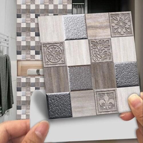 Modern Brick Pattern Matte Tile Wall Stickers Waterproof Wall Decoration Film for Floor In Kitchen Bathroom PVC Wallpaper Murals