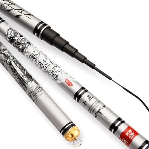 HLUR Ultralight SuperHard Stream Hand Pole Carbon Fiber Casting Telescopic Fishing Rods Fish Tackle 2.7-7.2 Meters