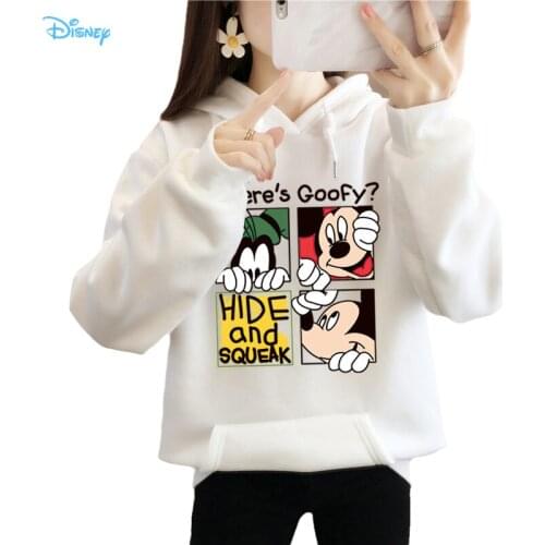 Poleron Disney Cartoon Graphic Essentials Hoodies for Women Men Long Sleeve Fleece Thick Warm Korean Fashion Streetwear Clothes
