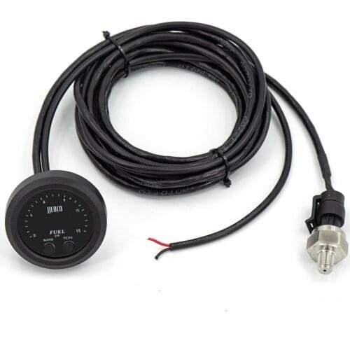 Universal 2inch / 52mm Electronic Fuel Pressure Gauge With 1/8 Npt Sensor Oil Pressure Digital 0-15psi Red Led Ultra-Thin