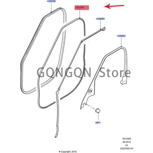 CAR door seal 2013-2021lan dro ve rra nge rov er Gasket Car door Car door sealing strip Front door anti-collision plate lower sk