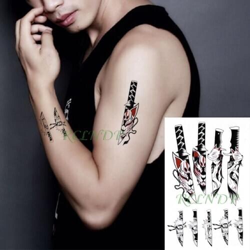 Waterproof Temporary Tattoo Sticker cartoon anime knife sexy girl cat Fake Tatto Flash Tatoo big size tattoos for Women Men