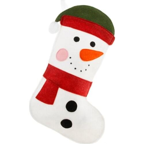 Felt Cartoon Christmas Element Stockings Candy Bag Xmas Element Stocking for Family Country Rustic Personalized Holiday