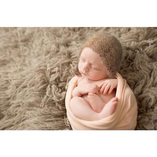 Newborn Baby Mohair Crocheted Hats Soft Hats Baby Shooting Photography Props Infant Accessories Various Colors