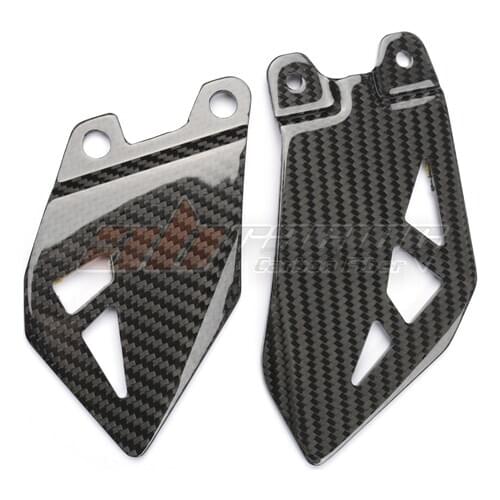 Heel Plates Guards For Kawasaki ZX6R 2009 -2015 2016 12 13 14 2016 2017 2018 2019 Full Carbon Fiber 100% Twill