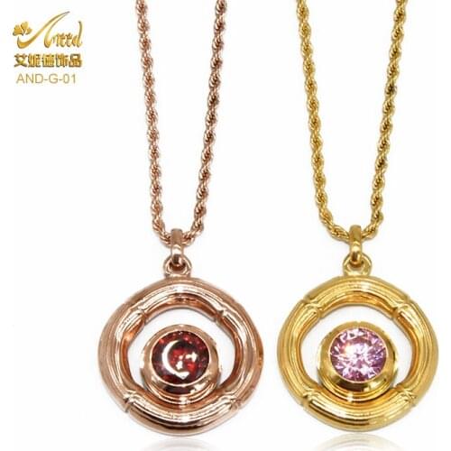 Woman Necklace Fashion Crystal Pendant Rhinestone Stones Stainless Steel Jewelry Custom Neck Chains Choker Circular Accessories