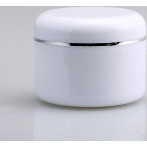 100g White Cream Jar with Inner Lid, Plastic Cosmetic Medical Cream Packing Containers, 100ML White Plastic Box