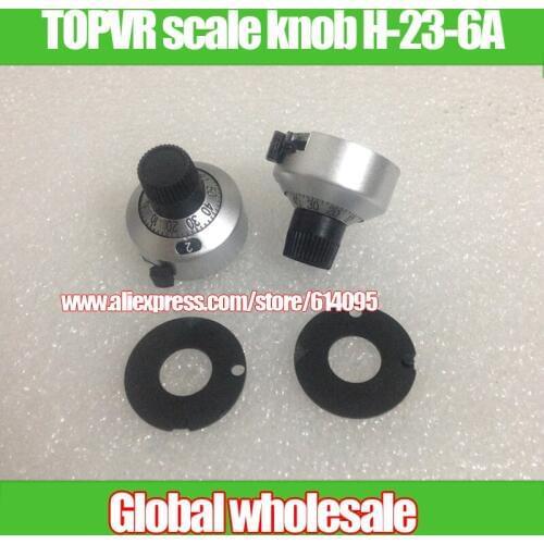 2pcs TOPVR scale knob H-23-6A for multi-turn potentiometer such as 3590S 534 6.4mm hole
