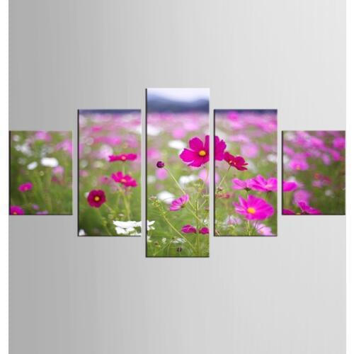 5 Panel Romantic Flower Ocean Mural Art House Decorative Living Room Canvas Print Modern Painting XL-FJ314-1