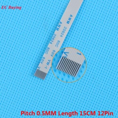 5Pcs FFC 150mm Length 12 Pin Ribbon Cable 12Pin Flat Cable Forward Direction 0.5mm Pitch 15cm Length Same 12Pins For TTL