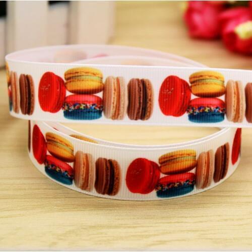 7/8'' Free shipping sweet cupcake printed grosgrain ribbon hair bow headwear party decoration wholesale OEM 22mm H5456