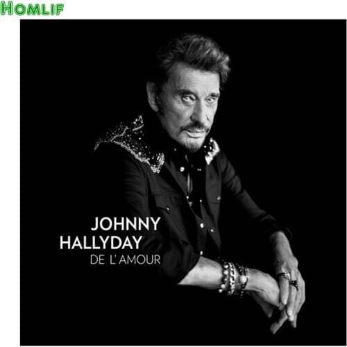 Diamant peinture Superstar chanteur point de croix ronde Johnny hallyday Strass broderie en plastique craftsFull diamant peintur