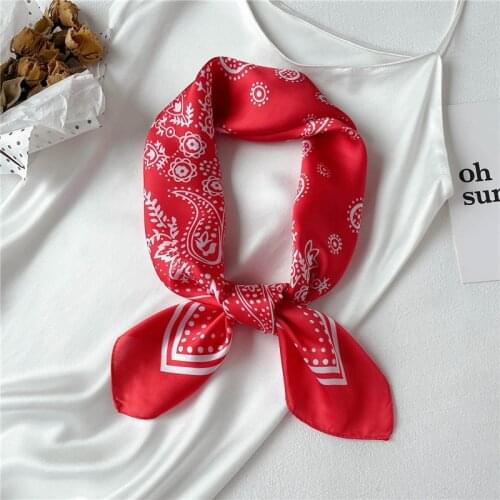 Hip Hop Men Square Paisley Bandana Fashion Women Silk Satin Neckerchief Girls Hairband Sport Mask Hand Bag Shawl Foulard Hijab