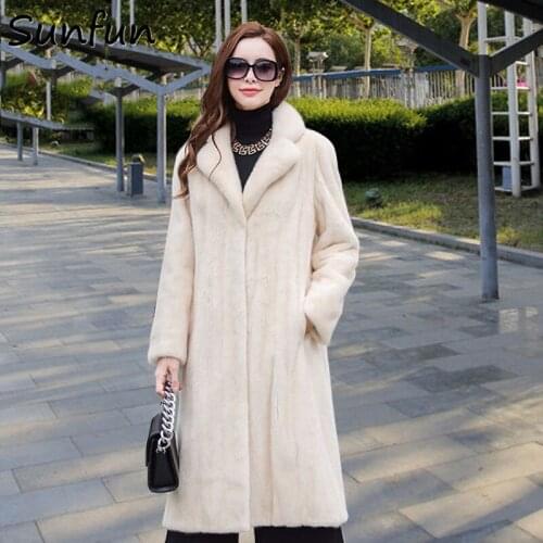 Faux Fur Turn-down Collar Long Thick Plus Size White England 2020 Fashion Casual Winter Warm Women Fur Oversized Coat