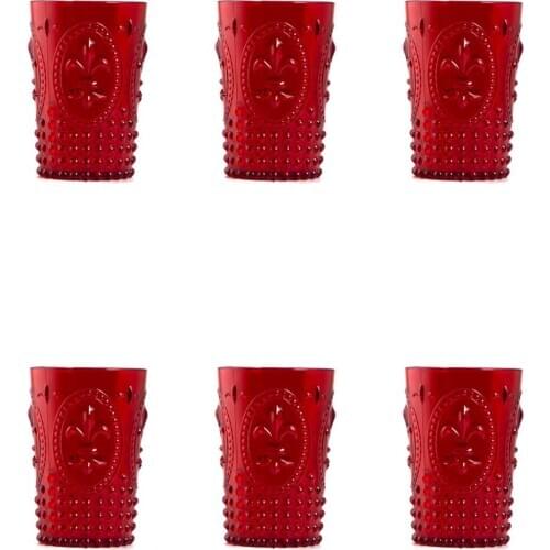 EWs Acrylic Red Short Cup 3 Cup + 3 Cup Gift