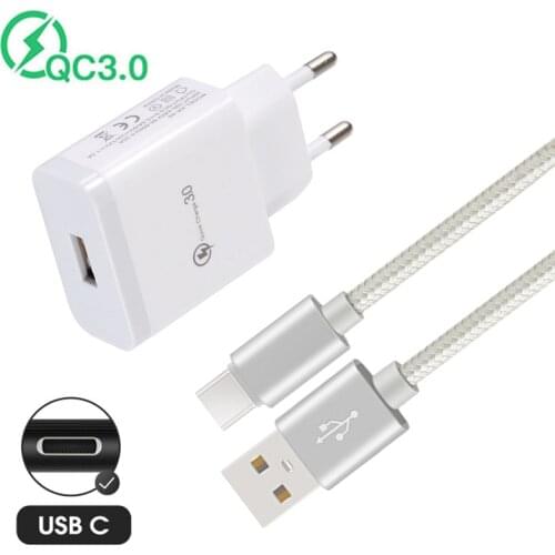 QC 3.0 USB Fast Charger USB Type C Cable For Xiaomi Sony Xperia 1 5 10 II Pro XA1 XZ3 L1 ASUS Zenfone 7 6 5 Mobile Phone Charger