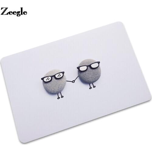 Stone Printed Rubber Door Mat Anti-Slip Waterproof Kitchen Rug Dustproof Hallway Mat Washable Child Bedroom Carpet