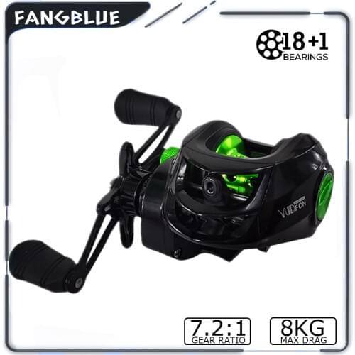 Baitcasting Reel High Speed 7.2:1 Super Long Casting Fishing 18+1BB Ultra Light Reel MAX Drag Power 18LB Short Shaft Spool