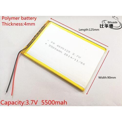 Lithium polymer battery 3.7V 4090125 tablet battery 5500 mah each universal rechargeable for tablet pc 8 inch 9 inch 10inch