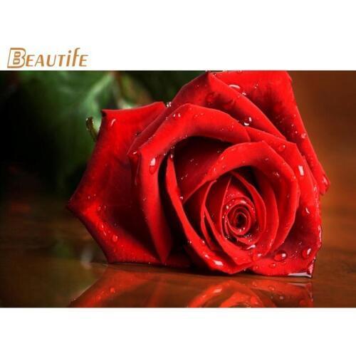 Best Nice Custom red rose Canvas poster Wall decoration poster More Size Custom your Personalized gift