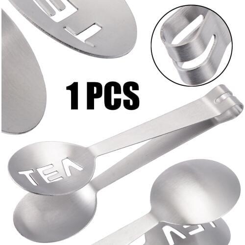 Reusable Stainless Steel Tea Clips Bag Tongs Squeezer Strainer Holder Grip Spoon Mini Sugar Tea Clip Strainer Kitchen Bar Tool