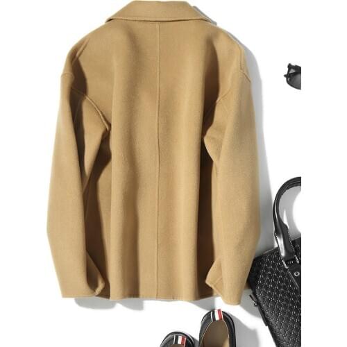 100%Wool Coat Short Spring Autumn Double-sided Jacket Men Coat and Jacket Man Overcoat Abrigo Hombre D-04-19511 KJ1040