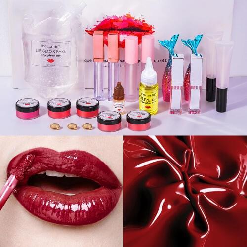 DIY Lip Gloss Base Kit Clear Lip Gloss Base Oil Making Kit DIY Lip Glaze Base Raw Material Handmade Cosmetic Lipstick Makeup Set
