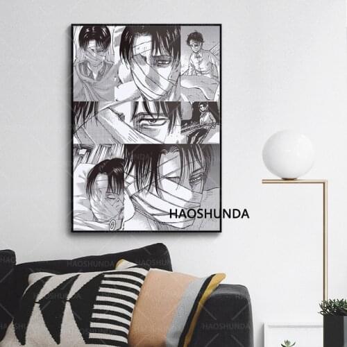 Ackerman Levi Attack Shingeki SNK Titan Captain Injured No Kyojin On Posters Printed wall painting Art Home Decor Artwork