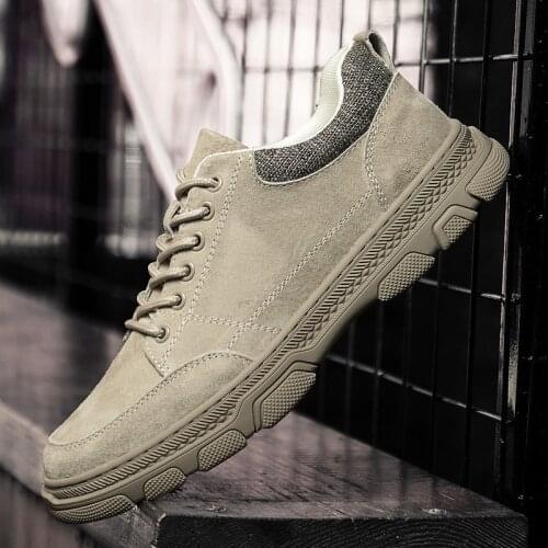 Top Quality New Men Casual Sneakers Leather Suede Mens Handmade Fashion Shoes Lace-up Business Formal Flats Luxury Male Footwear