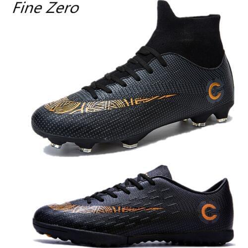 New Trend Students Shoes Adults Mens Outdoor Soccer Cleats Shoes High Top TF/FG Football Boots Training Sports Sneakers Shoes