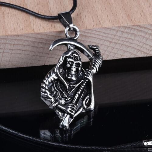 Necklace Jewelry Skeleton Death Knife Pendant Cool Accessories Boys Individual Delicate High Quality Charm Fashion Simple Chain