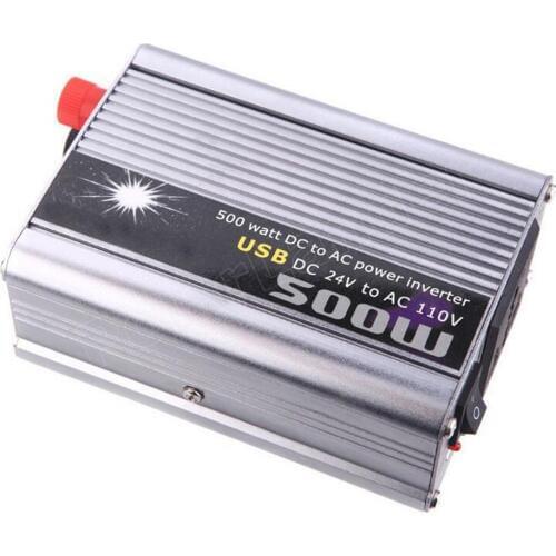 500w DC 24V to AC 110V converter modified sine wave voltage transformer Car inverter power supply switch USB charger