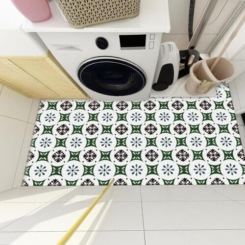 Durable Self-adhesive PVC Mural Bathroom Waterproof Tile Floor Decor Twill Non Slip Sticker