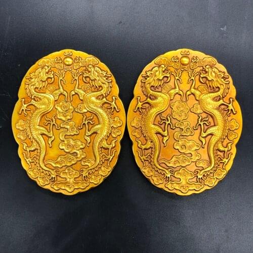 Retro token Yin Yang double dragon token one set , gilded double dragon edict token