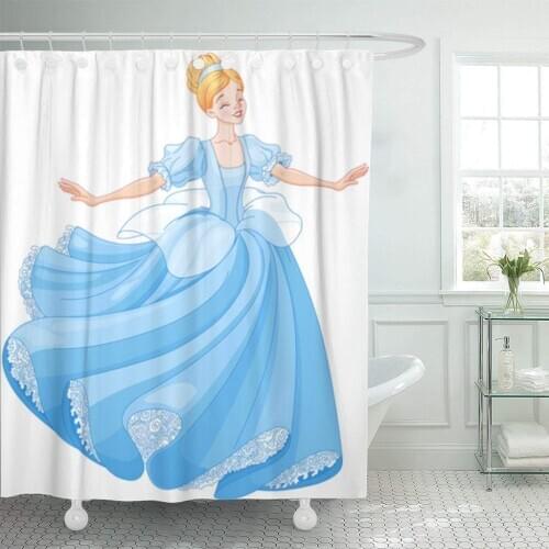 Princess The Royal Ball Dance of Cinderella Fairy Beautiful Shower Curtain Waterproof Polyester Fabric 72 x 72 Inches with Hooks