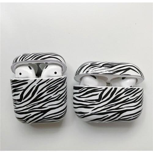 Protective Box Dustproof Zebra Pattern PC Protective Earphone Cover for Airpods 1/2/3