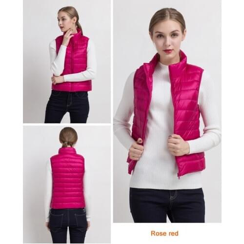 Women Vests 2021 New Winter Ultra Light White Duck Down Vest Female Slim Sleeveless Jacket Womens Windproof Warm Waistcoat