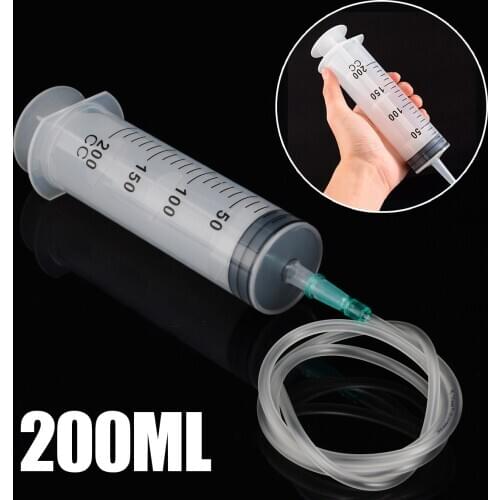 1 set 200ml Large Capacity Syringe Inlet Pump Oil Measuring + 1m Silicone Tube Home Improvement Accessories