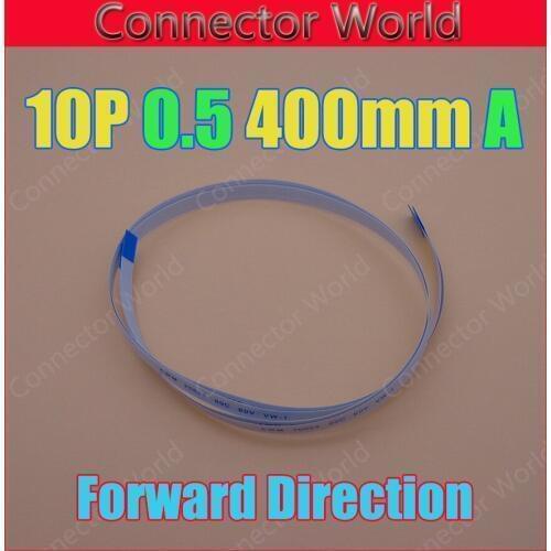 10PCS FFC FPC 10pin flat flexible cable 0.5mm pitch 10 pin forward Length 400mm Width 5.5mm Ribbon 10p Flex Cable