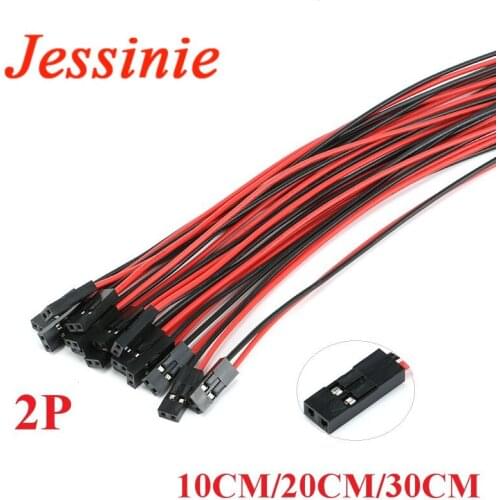 100pcs/lot 2pin Dupont Cable 2P 2 Pin Female Jumper Connector Wire 2.54mm Pitch Length 10CM 20CM 30CM Single Head For 3D Printer