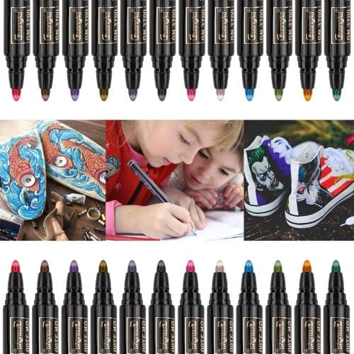 12/20 Color Permanent Acrylic Paint Pens for DIY Photo Album, Art Rock Painting, Card Making, Metal and Ceramics, Glass