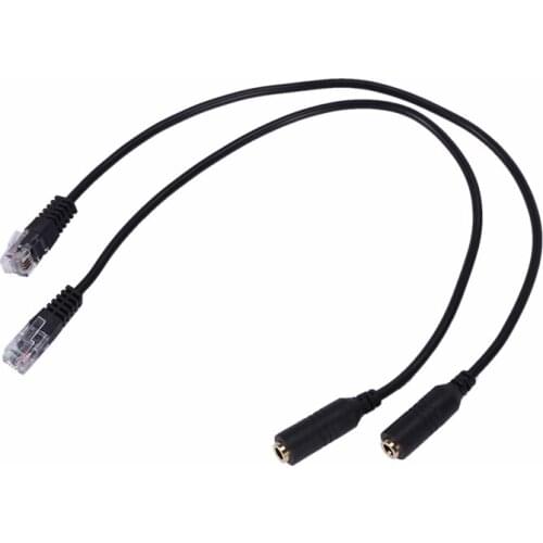 2Pcs 3.5Mm Plug Jack To RJ9 Phone Headset To Office Phone Earphone Adapter Cable